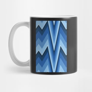 Bargello flame stitch prongs blue Mug